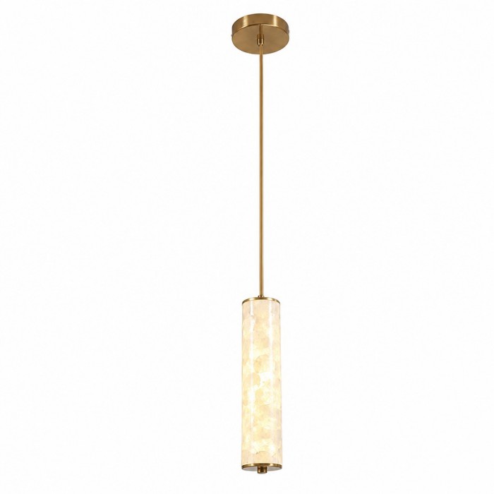 Nacrelith Capiz Shell Cylinder Brass Pendant Light - Nordic Bedroom Lighting HL3547