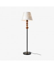 Veslin French Style Floral Arc Floor Lamp - Pleated Fabric Floor Light for Bedroom HL3524