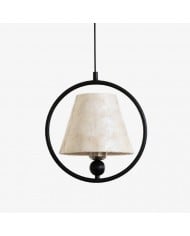 Solmire Decorative Floral Fabric Pendant Light - Metal Accent Hanging Lamp for Living Room and Dining Room HL3561