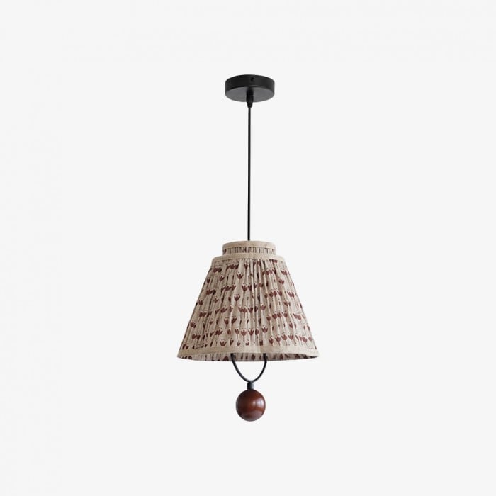 Solmire Decorative Floral Fabric Pendant Light - Metal Accent Hanging Lamp for Living Room and Dining Room HL3561