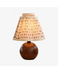 Beamira Mica and Shell Table Lamp - Modern Square Shade Accent Light for Bedroom HL3526