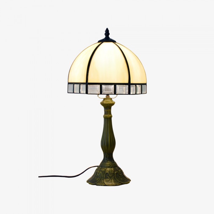 TF Tivanny Art Deco Stained Glass Table Lamp - Vintage Style for Bedroom or Living Room HL3566
