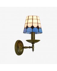 TF Tivanny Floral Stained Glass Wall Light - Tiffany Inspired Wall Sconce for Bedroom or Hall Decor HL3546