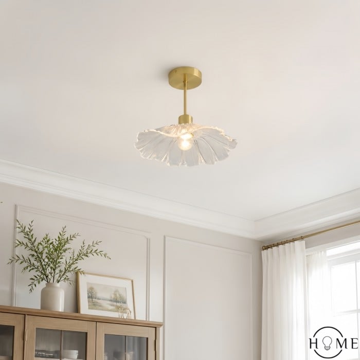 Lámpara de techo de cristal con forma de flor de loto vintage HL217
