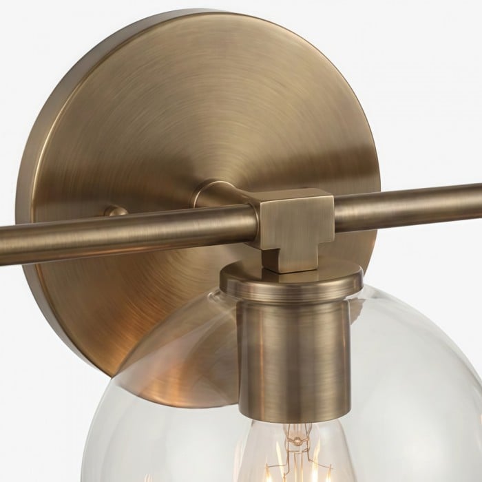 Aplique de pared Auruca Globe con forma de campanilla - Aplique minimalista de metal y cristal para sala de estar HL3574