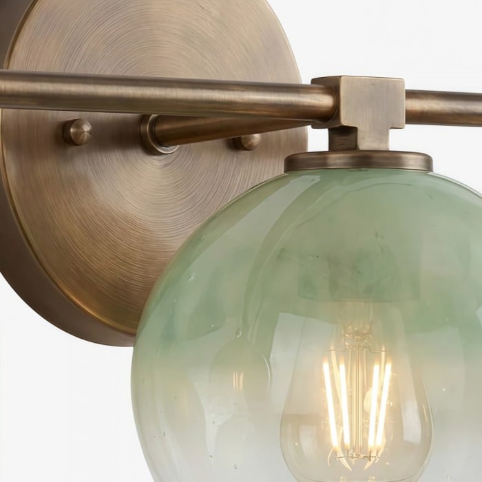 Aplique de pared Auruca Globe con forma de campanilla - Aplique minimalista de metal y cristal para sala de estar HL3574