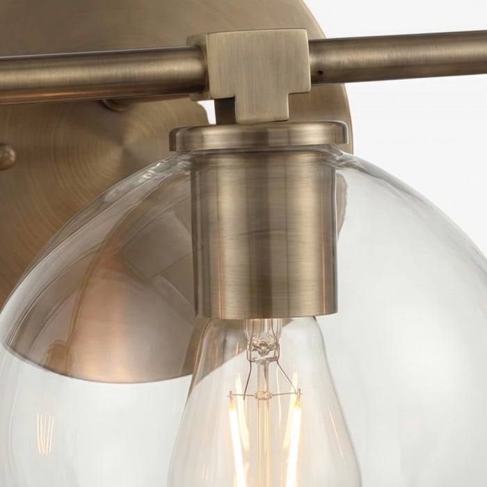 Aplique de pared Auruca Globe con forma de campanilla - Aplique minimalista de metal y cristal para sala de estar HL3574
