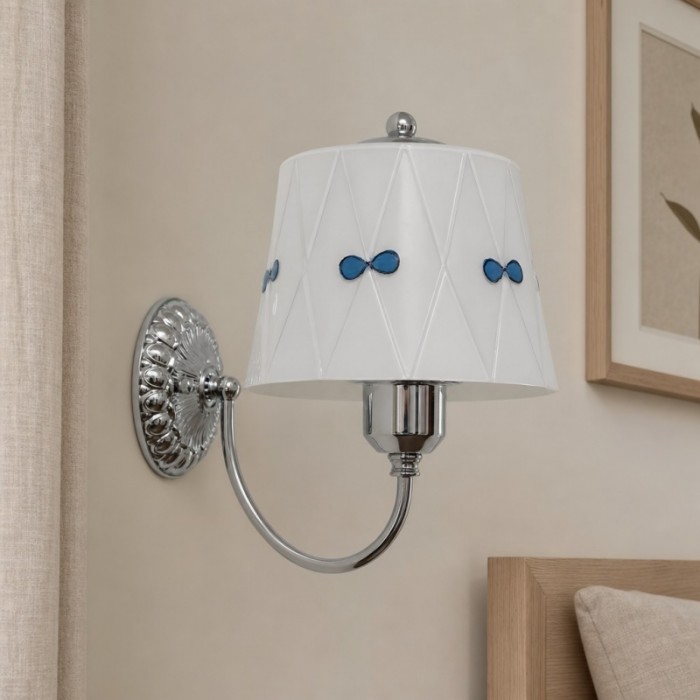 Lámpara de pared de cristal con diseño de nudo de lazo Billa - Diseño artístico vintage para dormitorio o pasillo HL3598