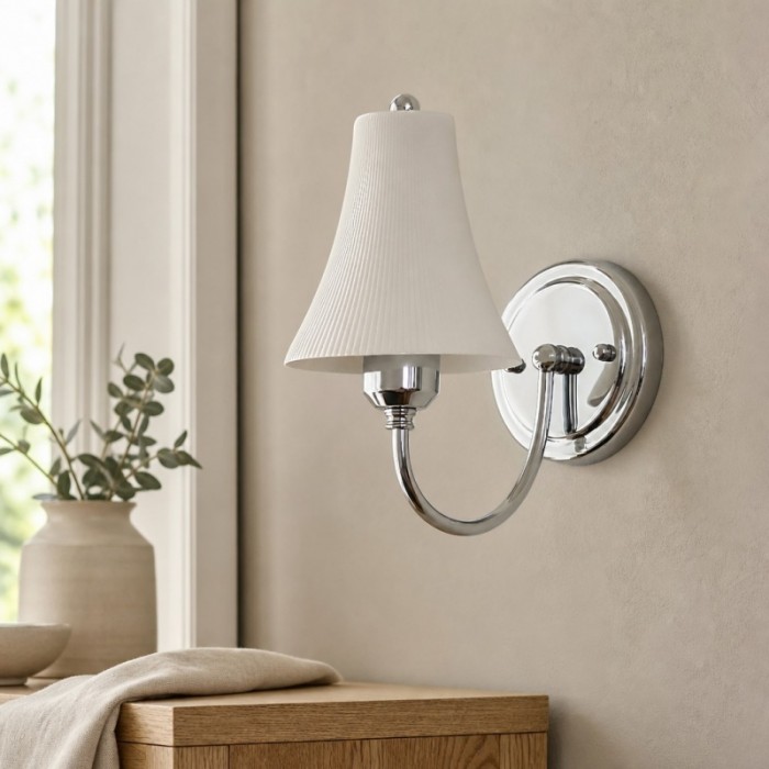 Lámpara de pared de cerámica plisada Cumoris - Luminaria minimalista francesa para pasillo o dormitorio HL3594