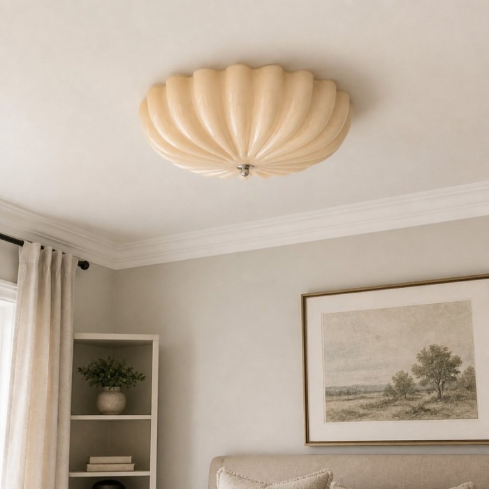Lámpara de techo Durnic estilo crema - Lámpara de techo moderna empotrada para dormitorio y comedor HL3608
