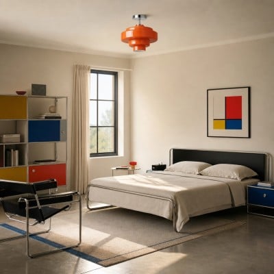 Koloro Glass Ceiling Light - Layered Rounded Design Lampshade for Hallway or Cloakroom HL3581