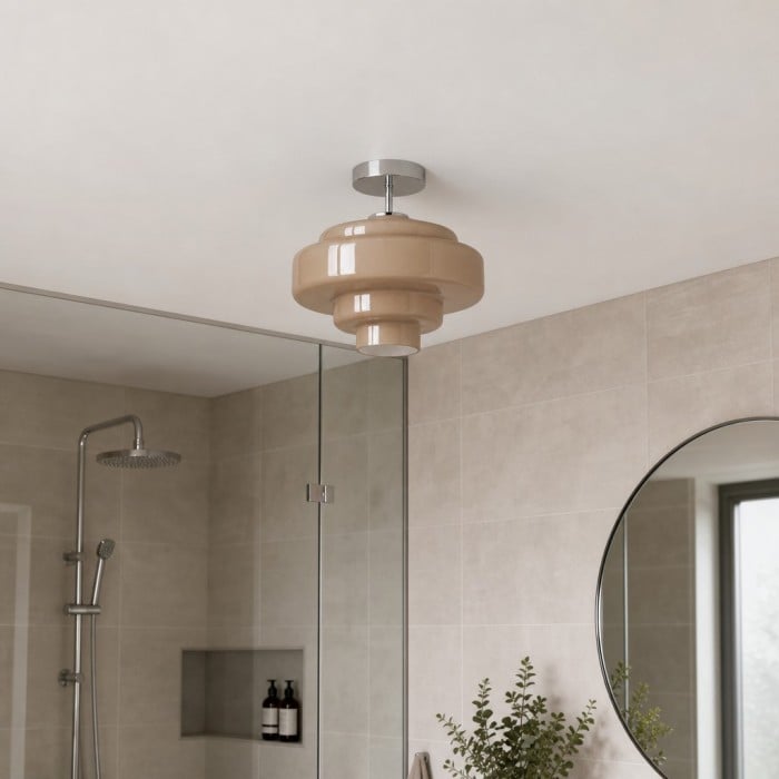 Koloro Glas-Deckenleuchte – Lampenschirm mit mehrschichtigem, abgerundetem Design für Flur oder Garderobe HL3581