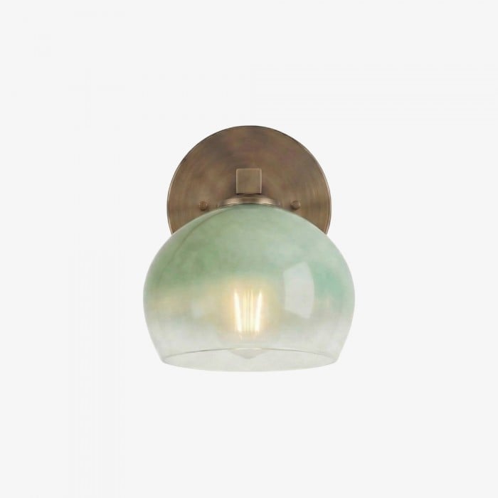 Aplique de pared Auruca Globe con forma de campanilla - Aplique minimalista de metal y cristal para sala de estar HL3574