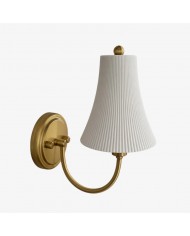 Cottaloy Vintage Wandleuchte mit gebogenem Arm aus Stoff für Wohn- oder Schlafzimmer HL3579