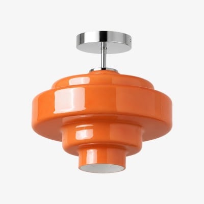 Koloro Glass Ceiling Light - Layered Rounded Design Lampshade for Hallway or Cloakroom HL3581