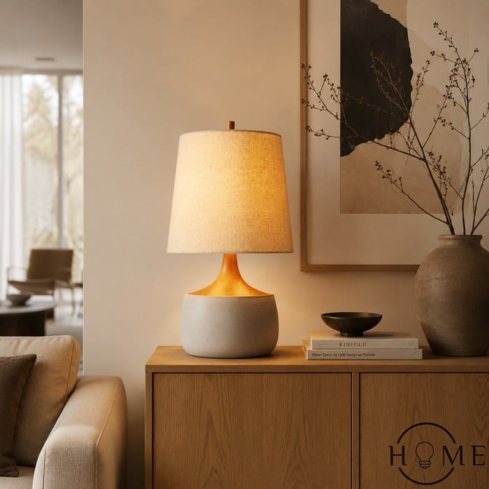 Lampada da tavolo contemporanea Avero - Design effetto cemento testurizzato per soggiorno HL2290