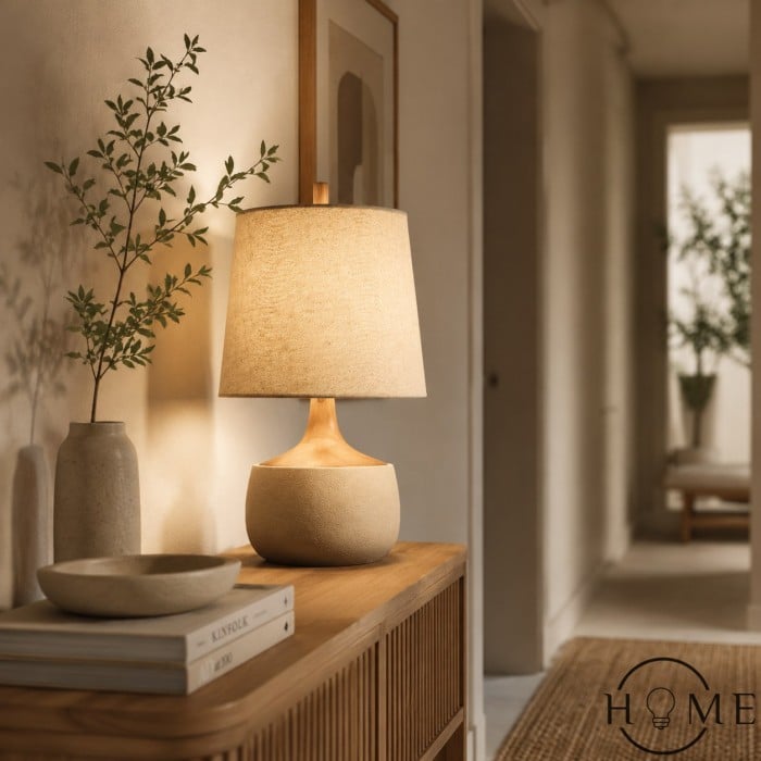 Lampada da tavolo contemporanea Avero - Design effetto cemento testurizzato per soggiorno HL2290