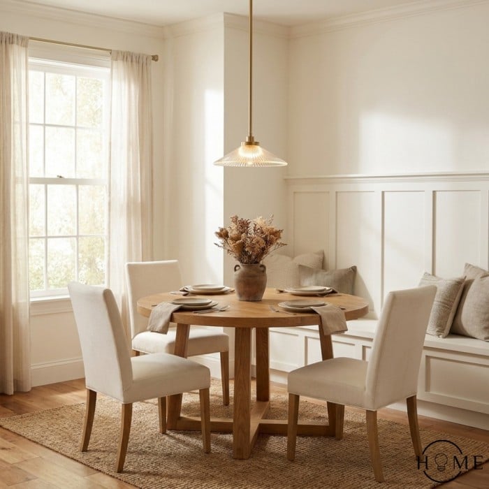 Bravira Ribbed Glass Pendant Light - Elegant Kitchen Island Lamp HL1551