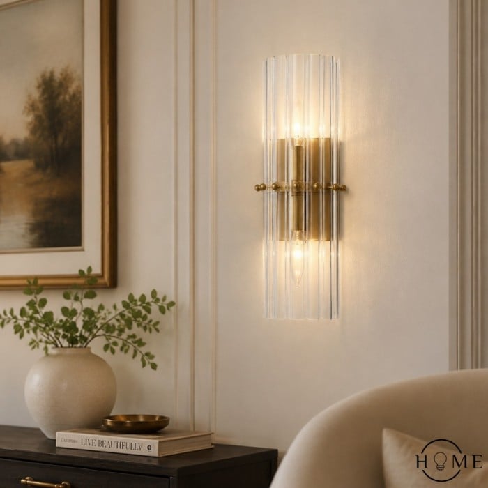 Aplique de pared de cristal Lumora: iluminación elegante para pasillos y dormitorios HL1590