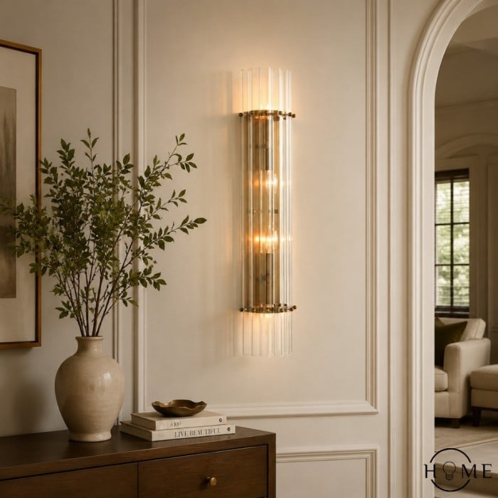 Aplique de pared de cristal Lumora: iluminación elegante para pasillos y dormitorios HL1590