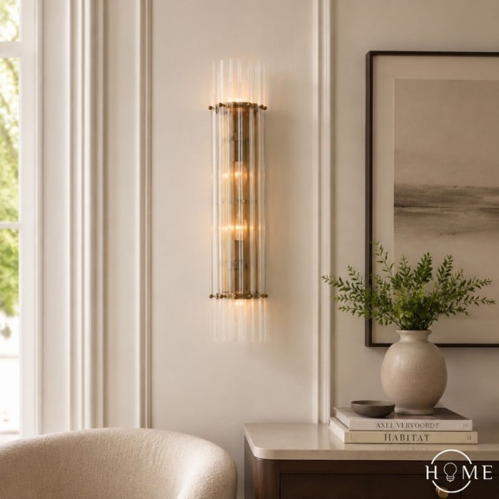 Aplique de pared de cristal Lumora: iluminación elegante para pasillos y dormitorios HL1590