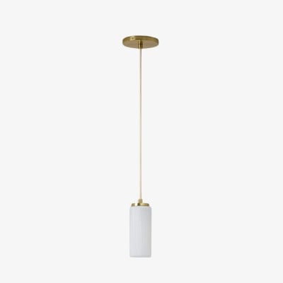 Rivora gecanneleerde glazen hanglamp - moderne geribbelde kap HL1564