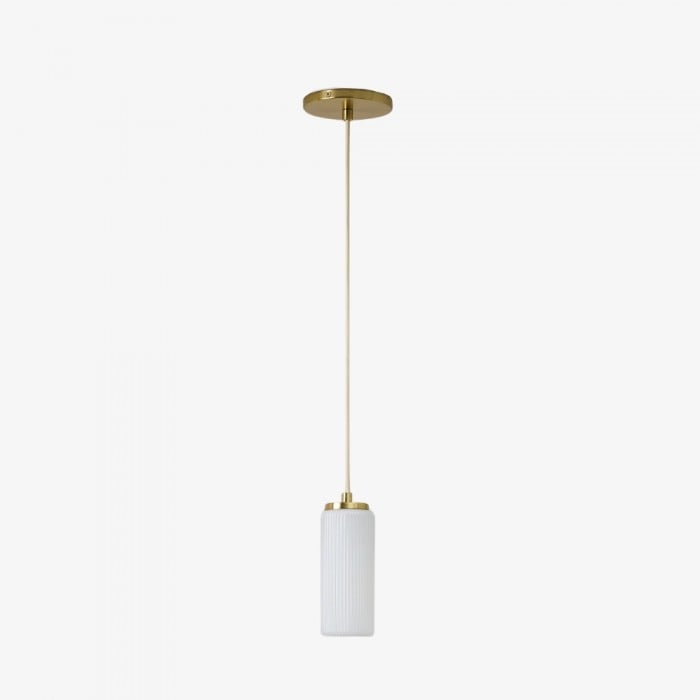 Rivora Pendelleuchte aus geriffeltem Glas – Moderner gerippter Schirm HL1564