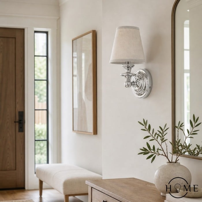 Aplique de pared Kalvora con pantalla de tela: elegante iluminación de acento para dormitorio y pasillo HL1424