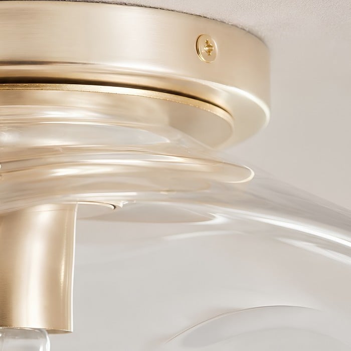 Lightail Flush Mount Ceiling Light - Iridescent Glass with Brass Base HL1367