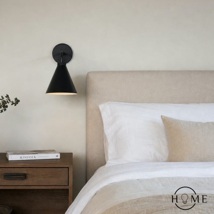 Applique murale conique en fer Korvi - Noir ou laiton HL1426