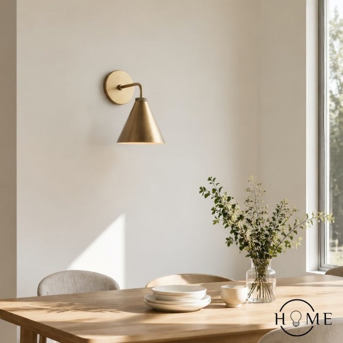 Applique murale conique en fer Korvi - Noir ou laiton HL1426