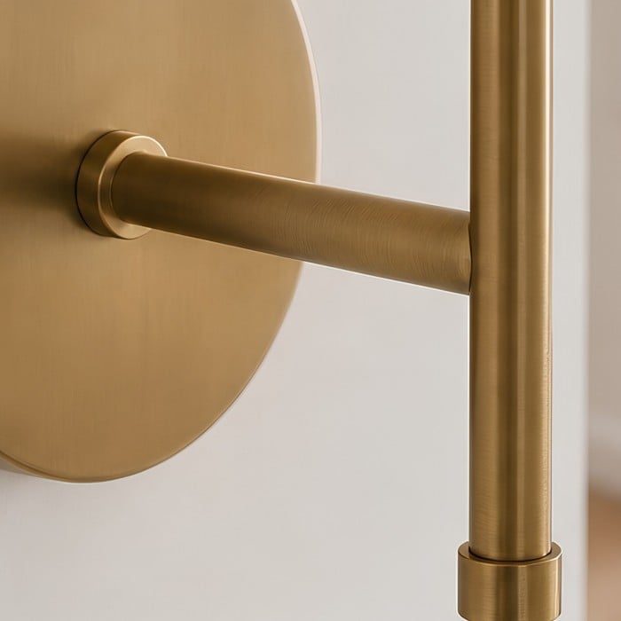 Rowan Bronze or Brass Wall Sconce - Iron Light with White Linen Shade for Home HL1529