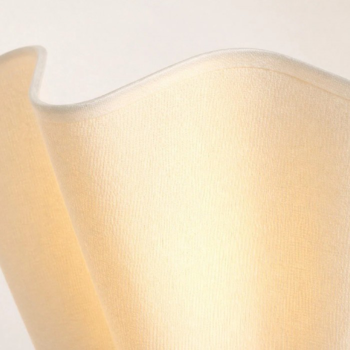 Oslan moderne wandlamp met stekker - wandlamp met gegolfde ivoorkleurige linnen kap HL1605