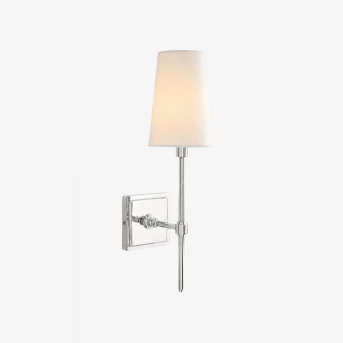 Applique murale Derlina en lin blanc – Luminaire rétro multi-têtes en métal HL1433