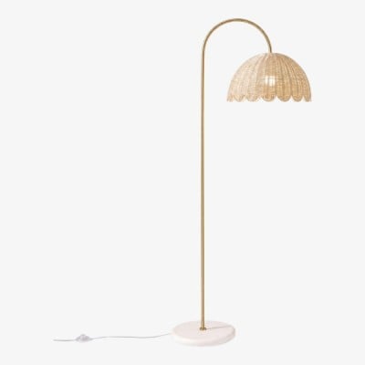 Olvara Natural Rattan Bubble Floor Lamp - Kids Room Lighting with Boho Charm HL1459