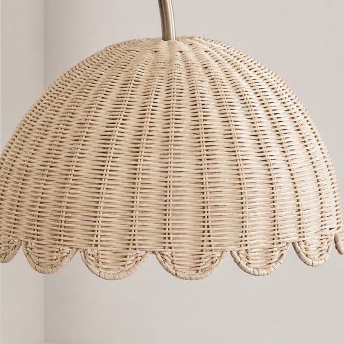 Olvara Stehlampe aus natürlichem Rattan, Bubble-Stil – Kinderzimmerbeleuchtung mit Boho-Charme HL1459
