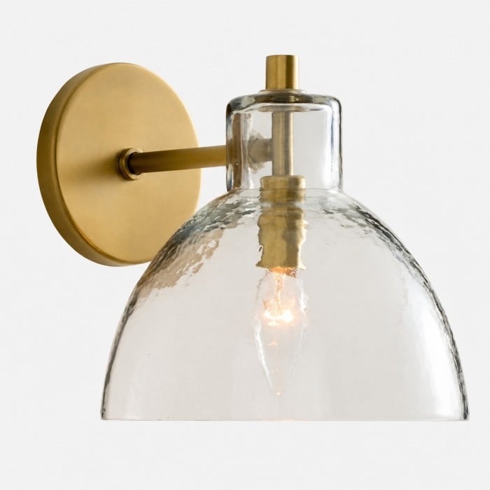 Glavira Recycled Glass Double Sconce - Indoor Brass Wall Lighting HL1558
