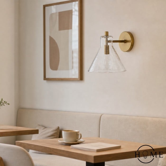 Glavira Recycled Glass Double Sconce - Indoor Brass Wall Lighting HL1558