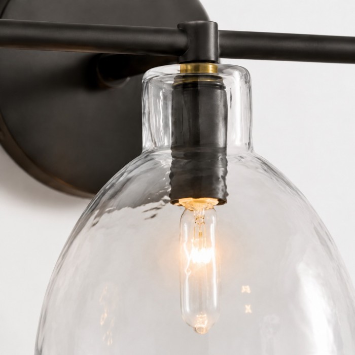 Glavira Recycled Glass Double Sconce - Indoor Brass Wall Lighting HL1558