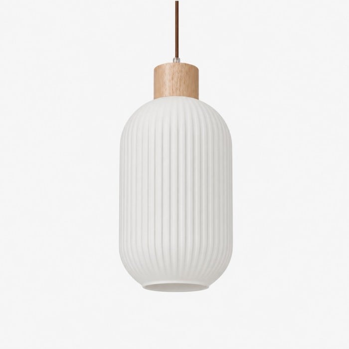 Lampada a sospensione in vetro a forma di lanterna bianca nordica HL666