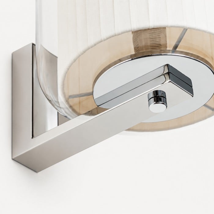 Kinkiet szklany Bauhaus z kloszem materiałowym HL4115