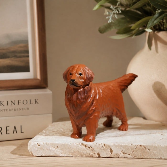 Ornement de bureau Golden Retriever sculpté HL4186