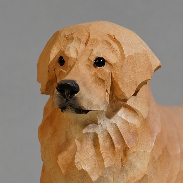 Ornement de bureau Golden Retriever sculpté HL4186