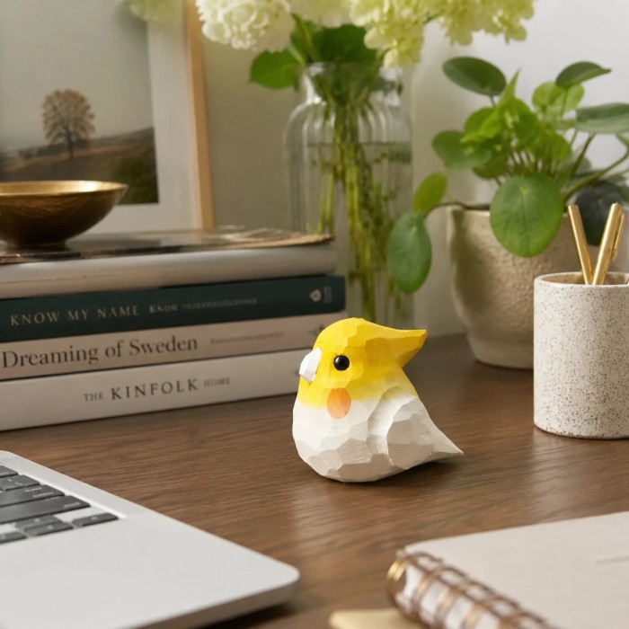 Cute Carved Wooden Bird Ornament HL4127