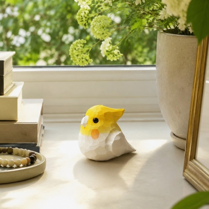 Cute Carved Wooden Bird Ornament HL4127