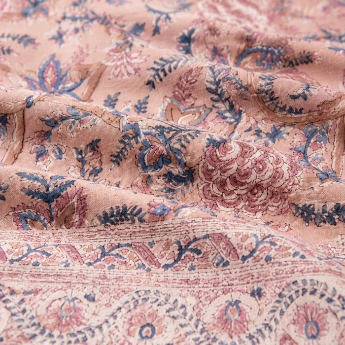 Nappe en lin et coton à motif floral HL4135