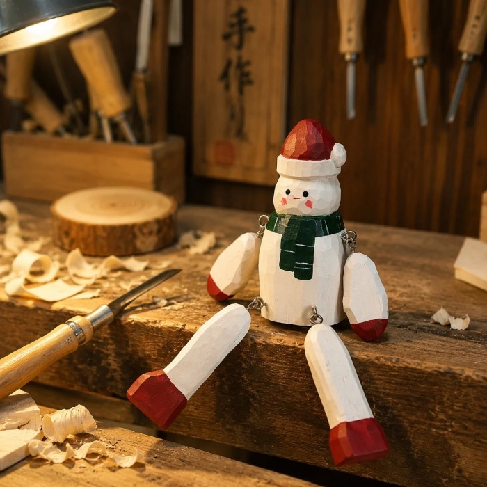 Handgeschnitzte Tierfiguren aus Holz mit baumelnden Beinen HL4129