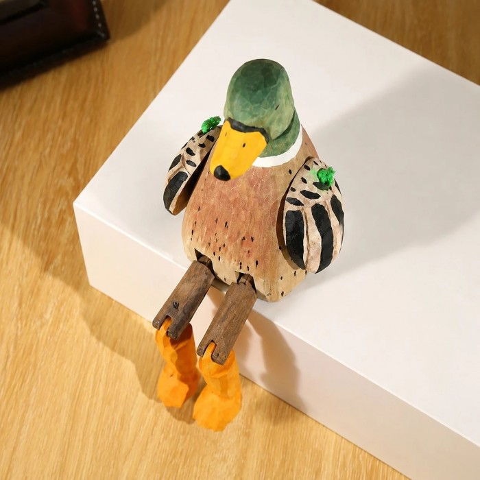 Handgeschnitzte Tierfiguren aus Holz mit baumelnden Beinen HL4129
