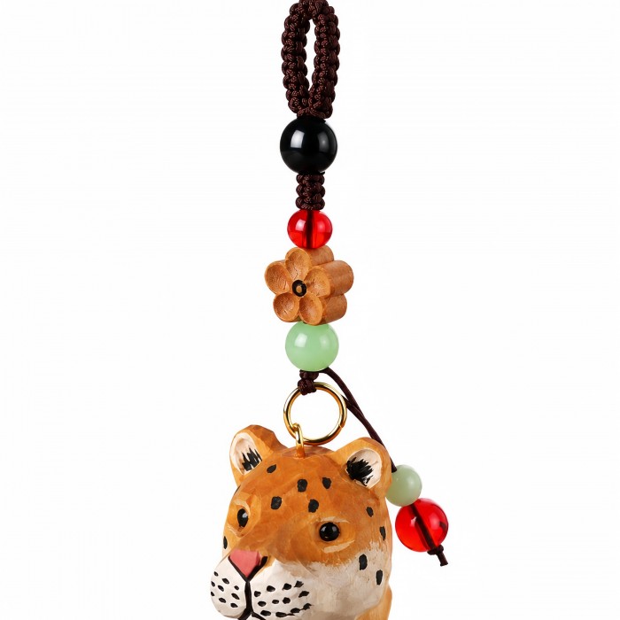 Handgeschnitzte Löwen- und Leoparden-Minifiguren aus Holz HL4077