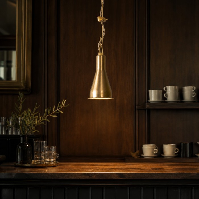 Japanse hanglamp met haak, gesmeed koper, voor hal, nachtkastje, bar en keuken HL4165
